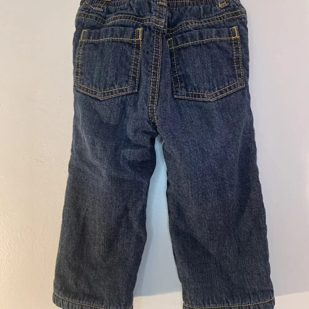 OLD NAVY Boy’s Fleece Lined Dark Wash Jeans / Size: 6-12 Months